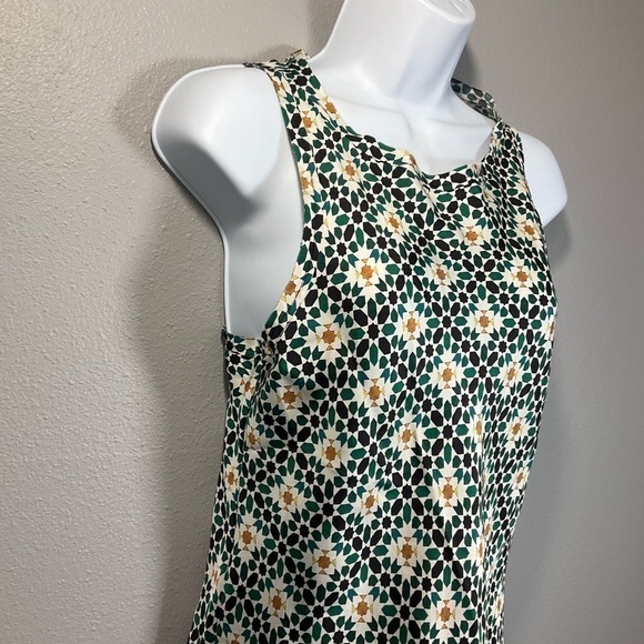 THEORY Printed Silk Sleeveless Racerback floral print lightweight size S T145 - Picture 5 of 12